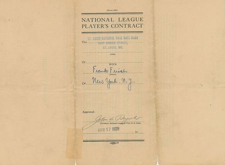 Lot #9010 Frankie Frisch 1929 St. Louis Cardinals Signed Player Contract - Image 3