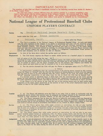 Lot #9015 Ernie Lombardi 1931 Brooklyn Robins Signed Player Contract (Rookie Season) - Image 2
