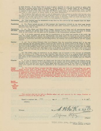 Lot #9017 Al Lopez 1933 Brooklyn Dodgers Signed Player Contract - Image 1