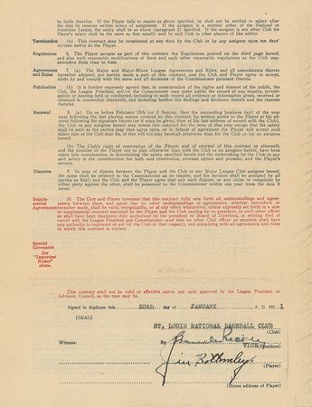 Lot #9012 Jim Bottomley 1931 St. Louis Cardinals Signed Player Contract - Image 1