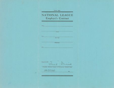 Lot #9041 Heinie Manush 1947 Pittsburgh Pirates Signed Scout's Contract - Image 3