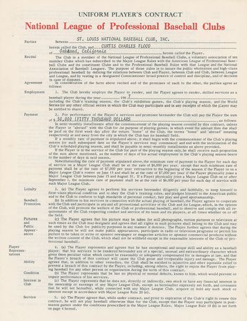 Lot #9088 Curt Flood 1967 St. Louis Cardinals Signed Player Contract - Image 2