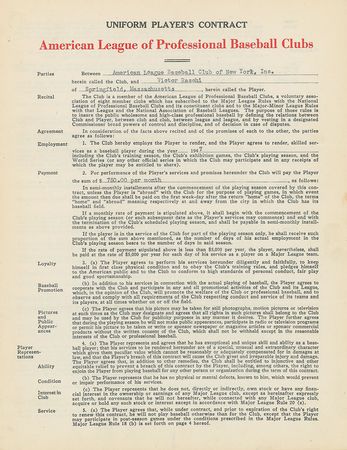 Lot #9042 Vic Raschi 1947 New York Yankees Signed Player Contract - Image 2