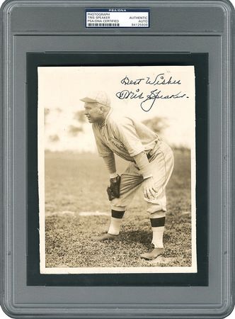 Lot #8406 Tris Speaker Signed Photograph (Final Season) - PSA/DNA - Image 1
