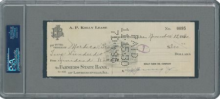 Lot #8303 Mordecai Brown 1930 Signed Dividend Check - PSA/DNA - Image 2