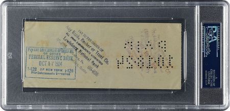Lot #8314 Christy Mathewson 1924 Signed Bank Check, Made Out to His Alma Mater, Bucknell University - PSA/DNA MINT 9 - Image 2