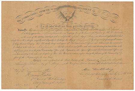 Lot #8333 Abner Doubleday 1867 US Army Signed Document - Image 1