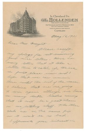 Lot #8355 Mickey Cochrane 1931 Signed Handwritten Letter with Baseball Content - Image 1
