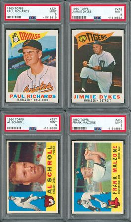 Lot #8078  1960 Topps PSA MINT 9 Low Pop Lot (4) - Image 1