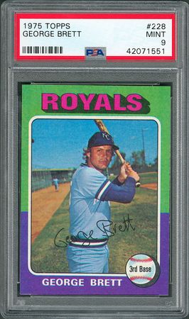 Lot #8155  1975 Topps #228 George Brett RC - PSA MINT 9 - Image 1