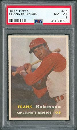 Lot #8067  1957 Topps #35 Frank Robinson RC - PSA NM-MT 8 - Image 1