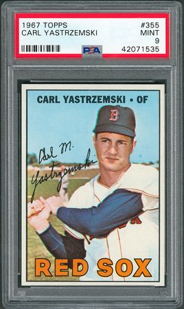 Lot #8107  1967 Topps #355 Carl Yastrzemski - PSA MINT 9 - Image 1