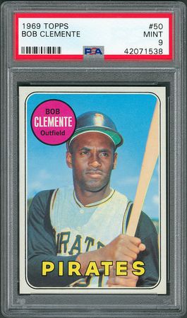 Lot #8120  1969 Topps #50 Roberto Clemente - PSA MINT 9 - Image 1