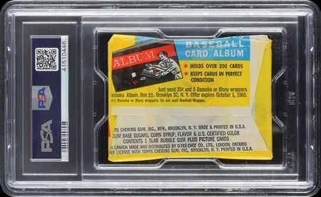 Lot #8198  1960 Topps Baseball 5 CENT Wax Pack - PSA EX-MT 6 - Image 2