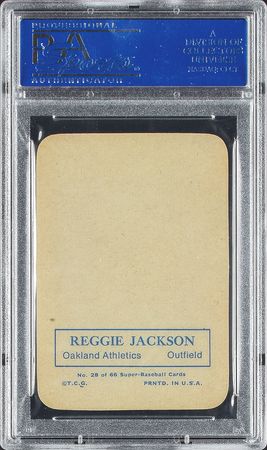 Lot #8128  1969 Topps Super #28 Reggie Jackson - PSA MINT 9 - Image 2