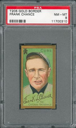 Lot #8026  1911 T205 Gold Border Frank Chance - PSA NM-MT 8 - Image 1