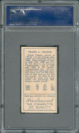 Lot #8026  1911 T205 Gold Border Frank Chance - PSA NM-MT 8 - Image 2