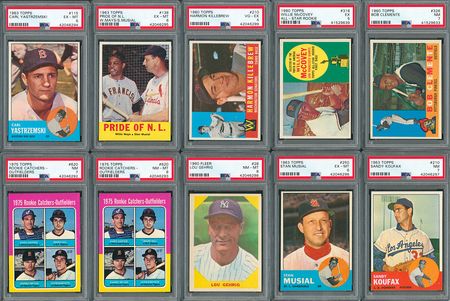 Lot #8080  1960-75 Topps and Fleer PSA Graded HOFer Collection - Image 1