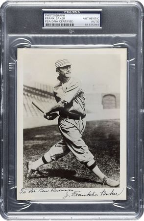 Lot #8378 Frank 'Home Run' Baker Signed Photograph - PSA/DNA - Image 1