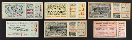 Lot #8471  Turn of the Century Ivy League College Football Ticket Collection (8) with Princeton, Harvard and Yale - Image 1