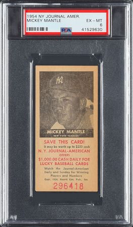 Lot #8059  1954 NY Journal American Mickey Mantle - Image 2