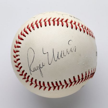 Lot #8266 Mickey Mantle, Roger Maris, and Whitey Ford Multi-Signed Baseball - Image 1
