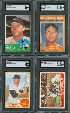 Lot #8088  1962-68 Mickey Mantle SGC Graded Lot (4) - Image 1