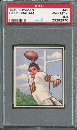 Lot #8166  1950 Bowman #45 Otto Graham Rookie PSA NM-MT+ 8.5 - Image 2