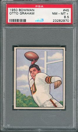 Lot #8166  1950 Bowman #45 Otto Graham Rookie PSA NM-MT+ 8.5 - Image 1