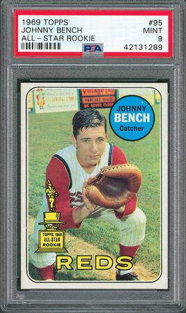 Lot #8112  1969 Topps #95 Johnny Bench - PSA MINT 9 - Image 1
