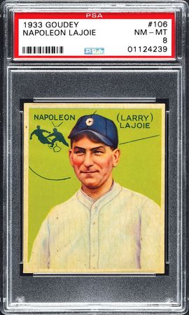 Lot #8000  1933 Goudey #106 Napoleon Lajoie - PSA NM-MT 8 - Image 2