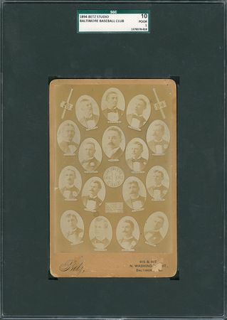 Lot #8002  1894 Baltimore Orioles National League Champions Betz Studio Cabinet Photo with SEVEN Hall of Famers! - Image 1