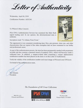 Lot #8180  1933 Goudey Signed Premium of Babe Ruth  - PSA/DNA - Image 4