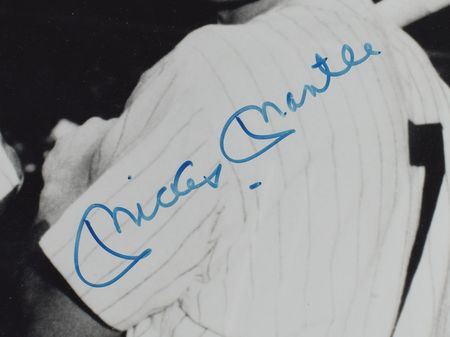 Lot #8395 Mickey Mantle and Joe DiMaggio Oversized Signed Photograph - Image 3