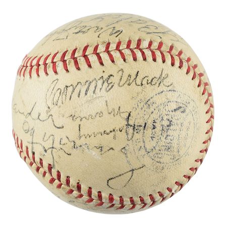 Lot #8230  1939 Hall of Fame Complete Inaugural Induction Ceremonies Autographed Baseball (with Enhancements) - Image 3