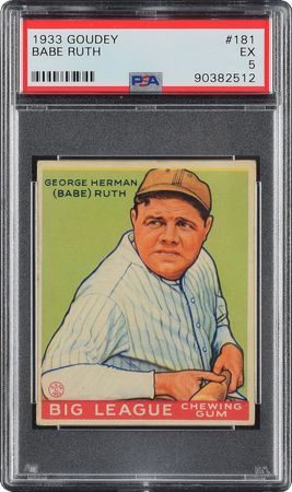 Lot #8031  1933 Goudey #181 Babe Ruth - PSA EX 5 - Image 1