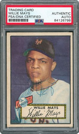 Lot #8183 1952 Topps #261 Willie Mays Signed Card - PSA/DNA - Image 2