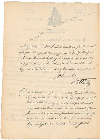 Lot #289 Jean-Baptiste Kleber: “Because all is quiet in your area now thanks to the help that Murad Bey is offering you against the Arabs, you may be able to do without one Battallion” - Image 2