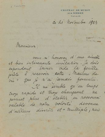 Lot #456 Rainer Maria Rilke Handwritten Letter Signed - Image 1