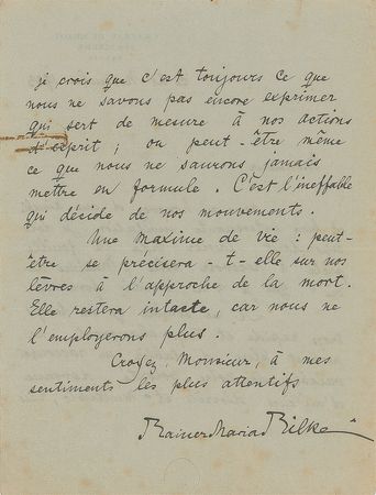 Lot #456 Rainer Maria Rilke Handwritten Letter Signed - Image 2