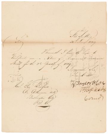 Lot #21 Zachary Taylor Signed Document