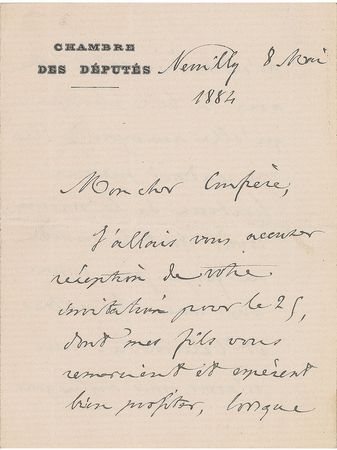 Lot #228 Frédéric Passy Handwritten Letter Signed - Image 1