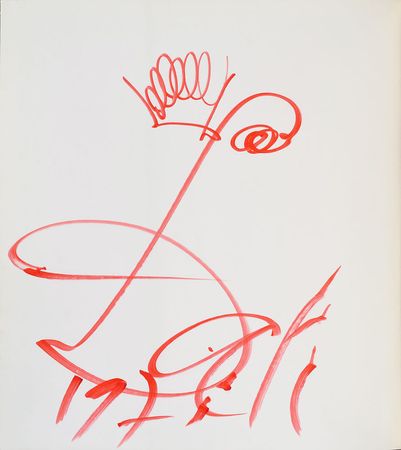 Lot #416 Salvador Dali: Unique, large painted signature by the great artist - Image 1