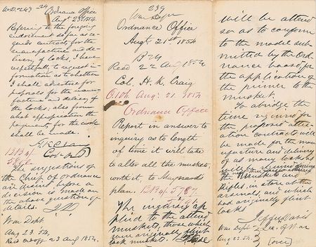 Lot #257 Jefferson Davis: Secretary of War Jefferson Davis converts the Army's muskets to use 