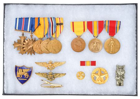 Lot #264 Battle of Midway: Medals and Documents Belonging to Capt. Benjamin Tappan, Jr., USN, Awarded the Distinguished Flying Cross for Actions at Midway: Remarkable archive of a WWII pilot, including his Distinguished Flying Cross awarded for heroism at Midway - Image 1