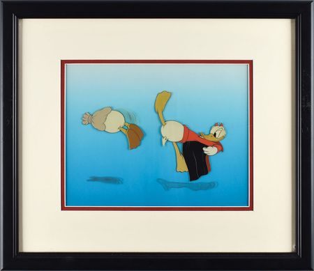 Lot #875 Donald Duck production cel from Donald's Better Self Production Cel - Image 1