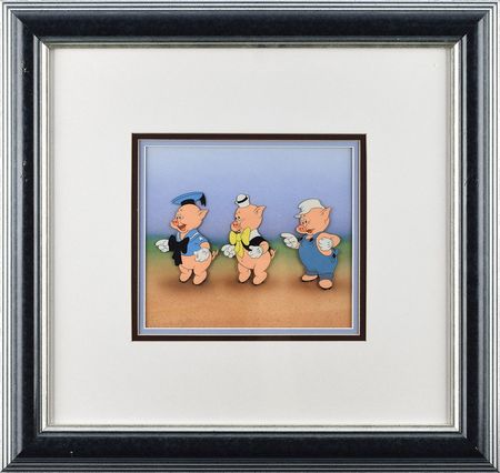 Lot #877 The Three Pigs production cel from the Silly Symphonies cartoon The Practical Pig Production Cel - Image 1
