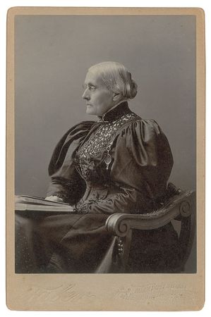 Lot #130 Susan B. Anthony: Superb portrait captured during the 1895 California woman suffrage campaign - Image 1