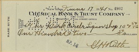 Lot #816 Babe Ruth: The 'Babe' buys booze—a check to the Park Circle Liquor Shop - Image 2