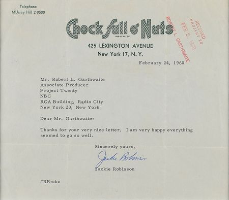 Lot #815 Jackie Robinson Typed Letter Signed - Image 2